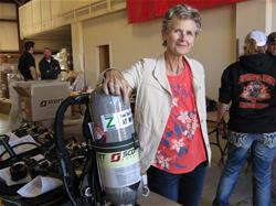 Supervisor Fennell with fully assembled Air Pack